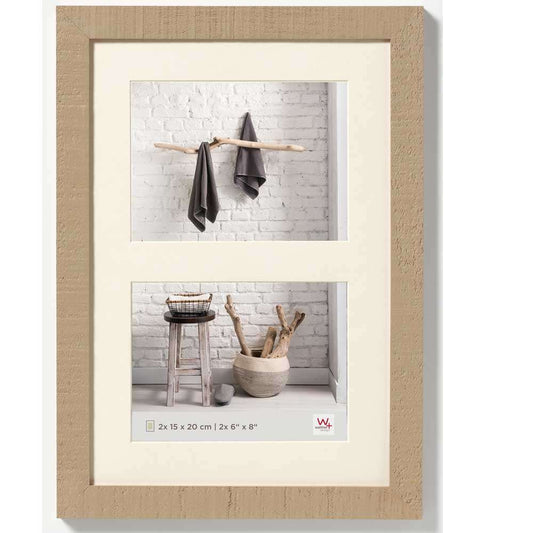 Walther Home Wooden Multi Picture Frame - 12.5x9 inch (Insert for 2x 6x4 inch) Polar White