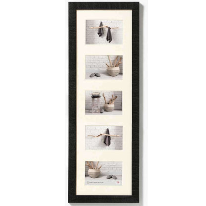 Walther Home Wooden Multi Photo Frame - 28x9 inch - (Insert for 5x 6x4 inch) Black