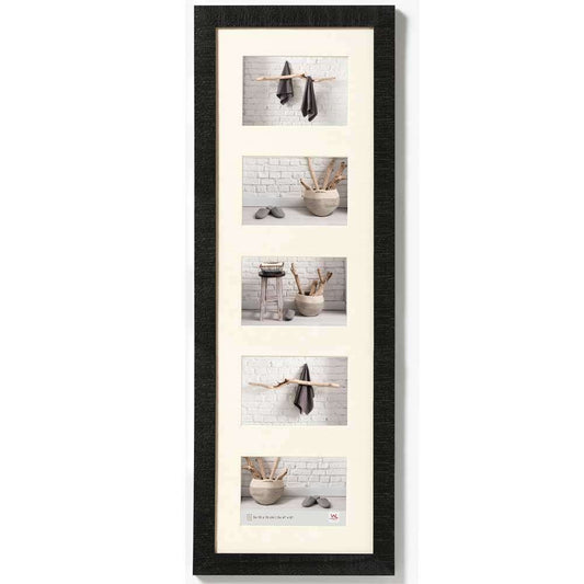 Walther Home Wooden Multi Photo Frame - 28x9 inch - (Insert for 5x 6x4 inch) Black