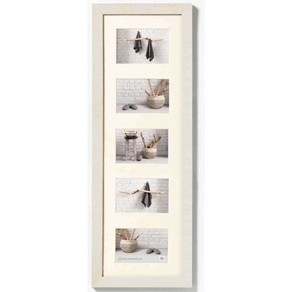 Walther Home Wooden Picture Frame - 28x9 inch - (Insert for 5x 6x4 inch) Cream White