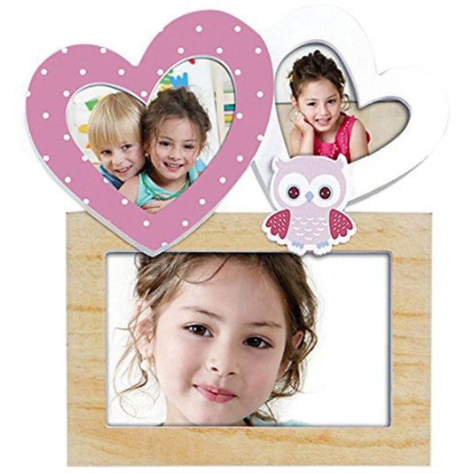 Viola Pink Owl Multi Aperture Photo Frame