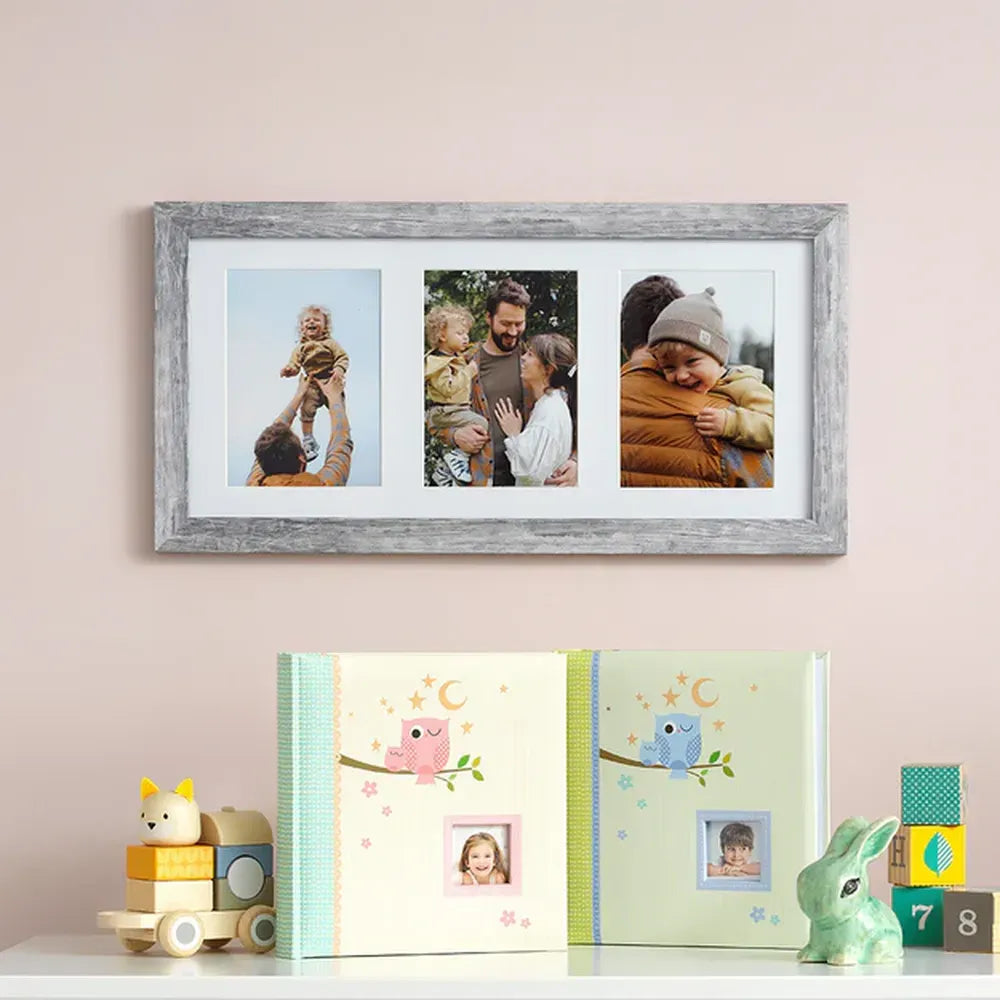 Kenro Harmony Woodland Series Triple 7x5" Photo Frame - Grey