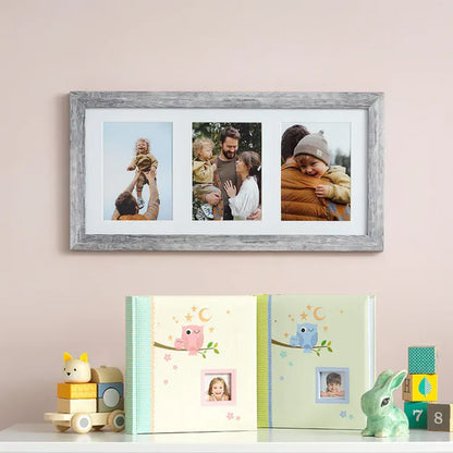 Kenro Harmony Woodland Series Triple 7x5" Photo Frame - Grey