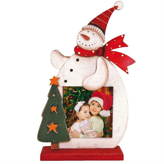 Snowman Christmas 4x4" Photo Frame Overall Size 10.5x5.5"