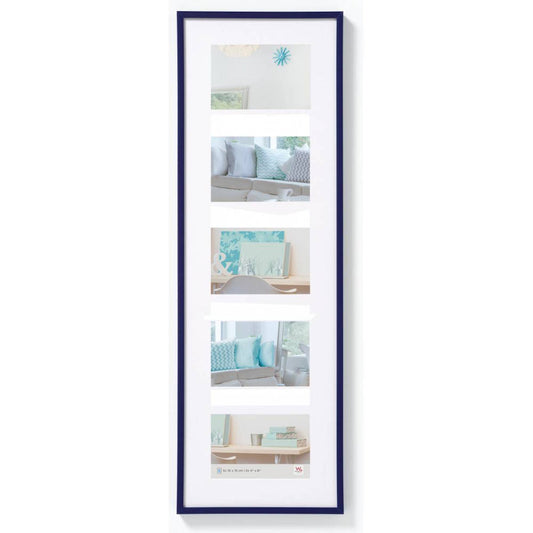Walther New Lifestyle Multi Aperture Photo Frame Blue for 5 6x4 Photos