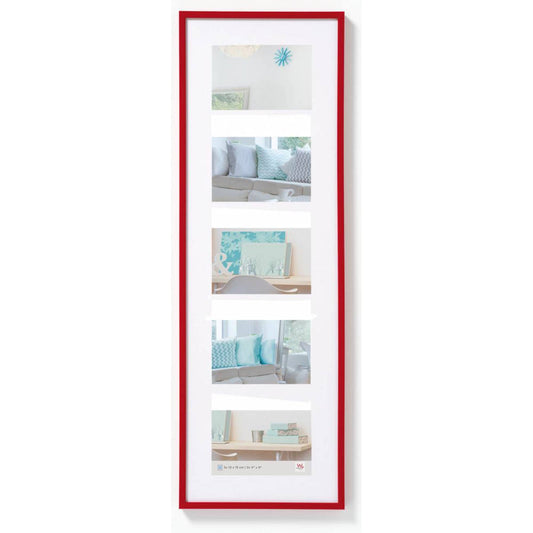 Walther New Lifestyle Multi Aperture Photo Frame Red for 5 6x4 Photos