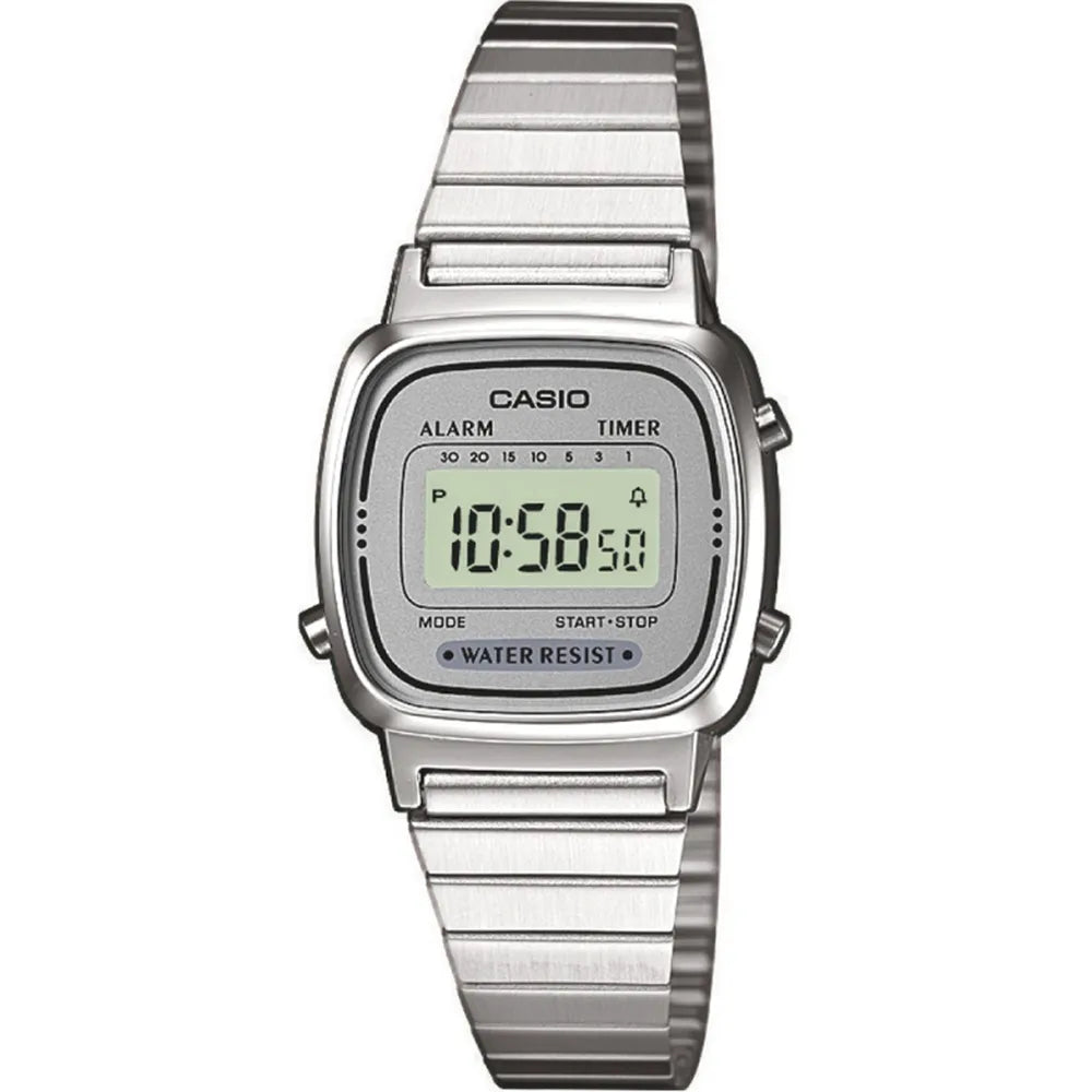 Casio Ladies Vintage Silver Digital Watch