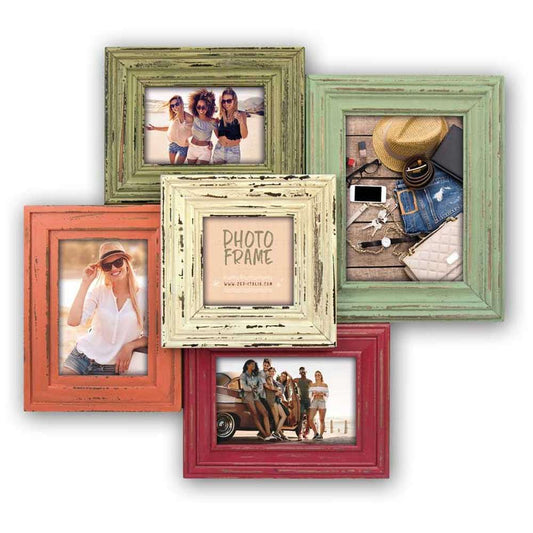 ZEP Rustic Wooden Multi Photo Frame For 5 Photos