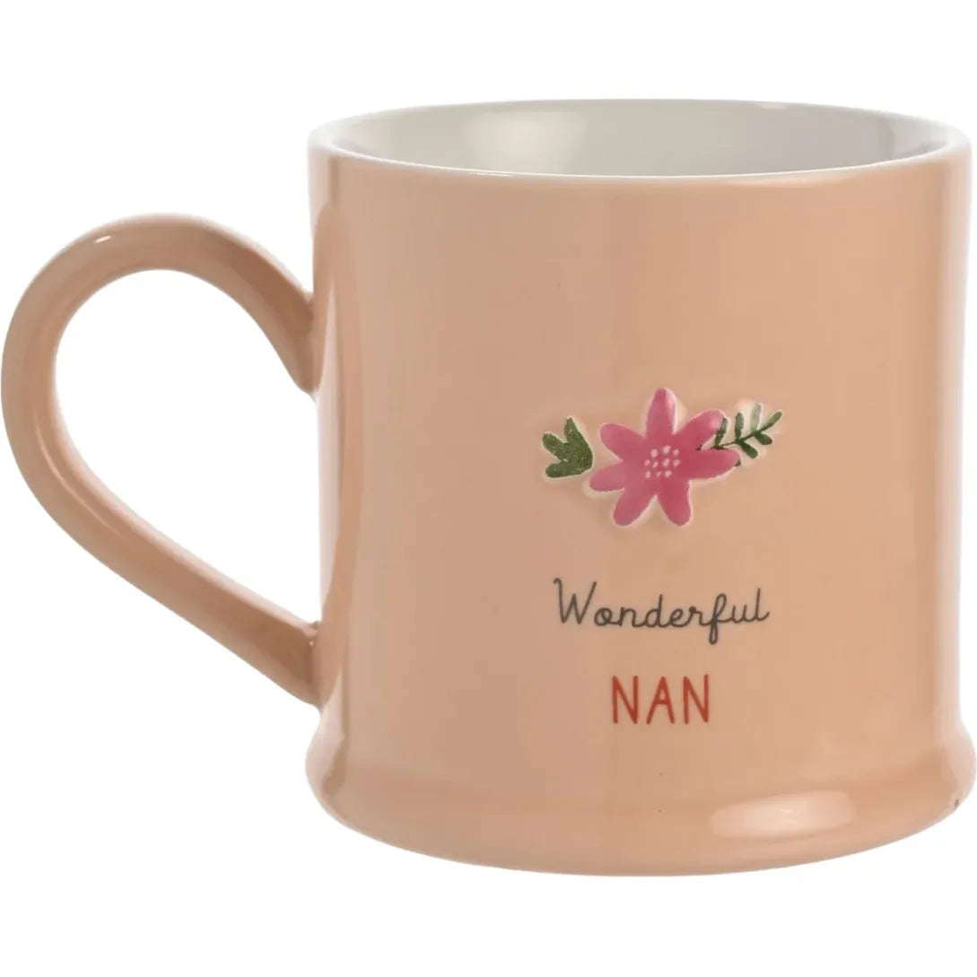 Celebrations Love Life Embossed 'Wonderful Nan' Mug