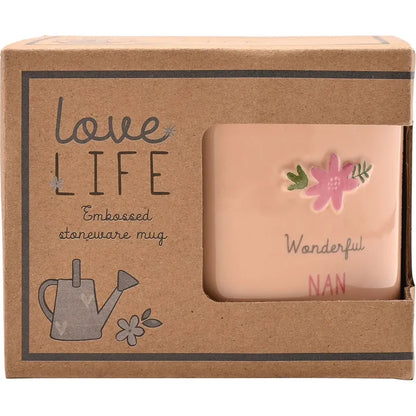 Celebrations Love Life Embossed 'Wonderful Nan' Mug