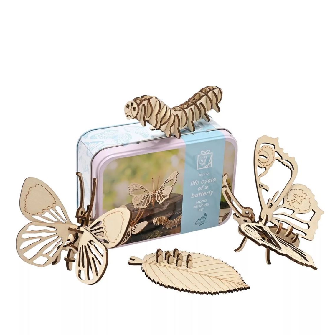 Apples To Pears Gift In A Tin Cycle Of A Butterfly all out of the packaging