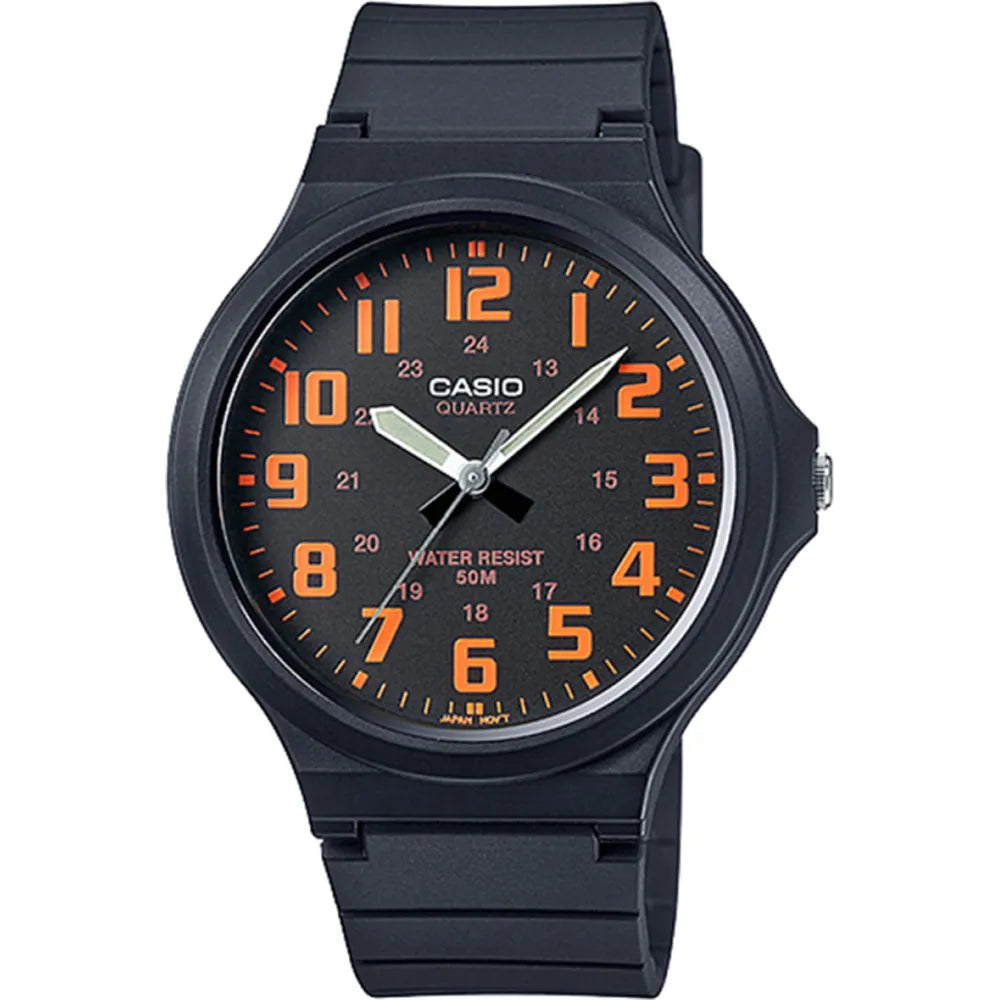 Casio Collection Men's Watch MW-240-4BVEF - Black & Orange