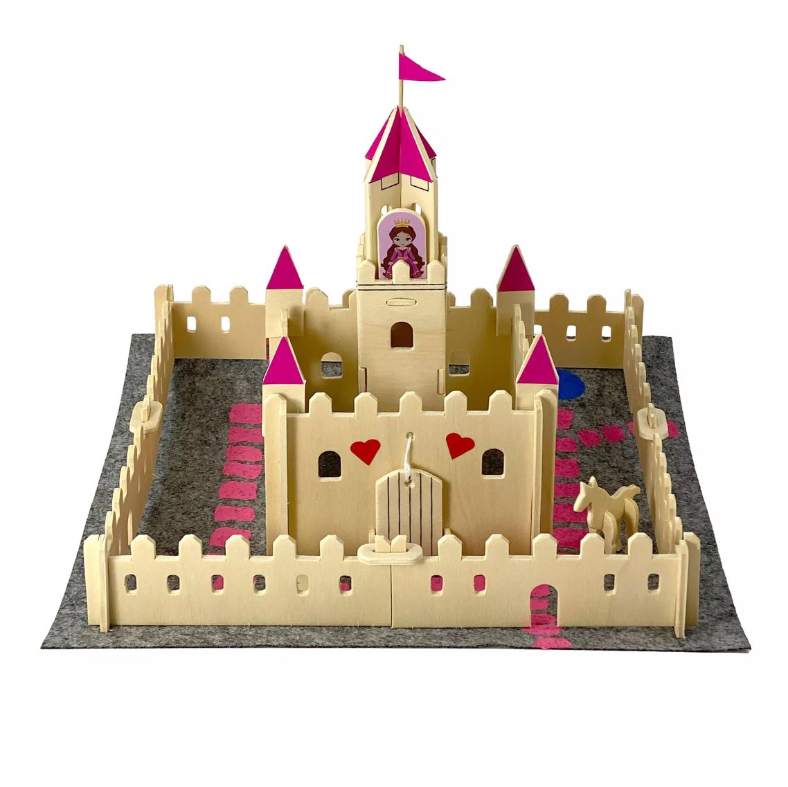 Apples To Pears Gift In A Tin Magical Princess Castle all made up layed out on table white background