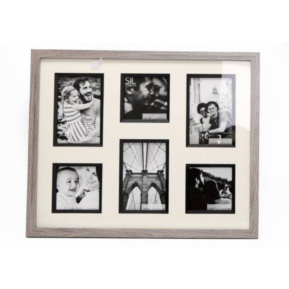 Sifcon Grey Wooden Multi Aperture Photo Frame 47x38cm