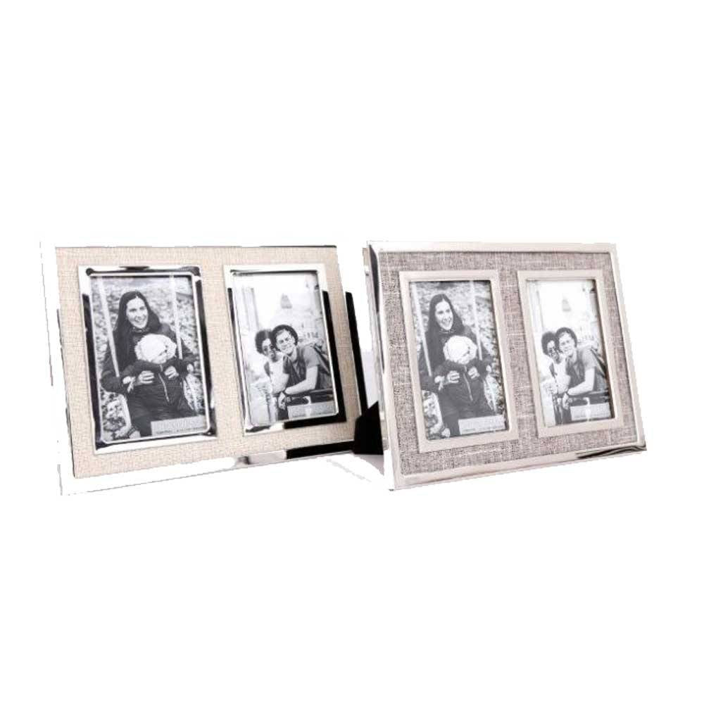 Sifcon Fabric Double 6x4 Photo Frame - Cream