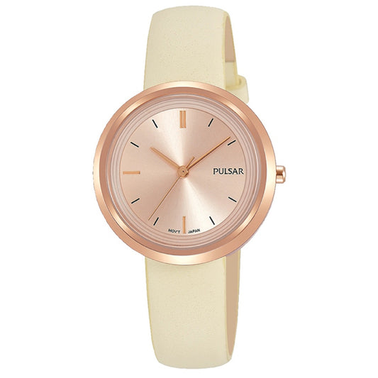 Pulsar Ladies Cream Leather Watch