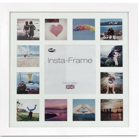 Multi Photo Frame White For 13 3x3 inch Instagram Photos