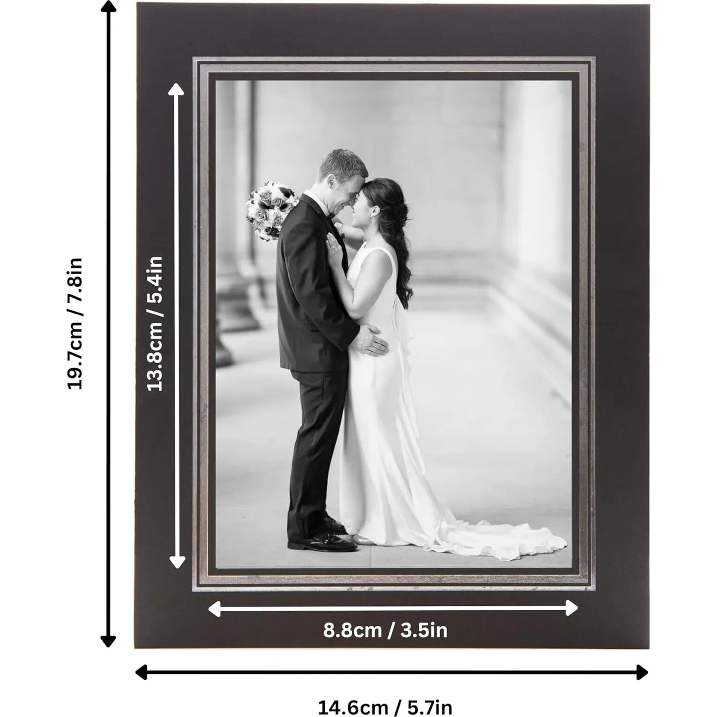 Kenro 6x4 Cardboard Strut Photo Mount – Black with Silver Border (Pack of 10)