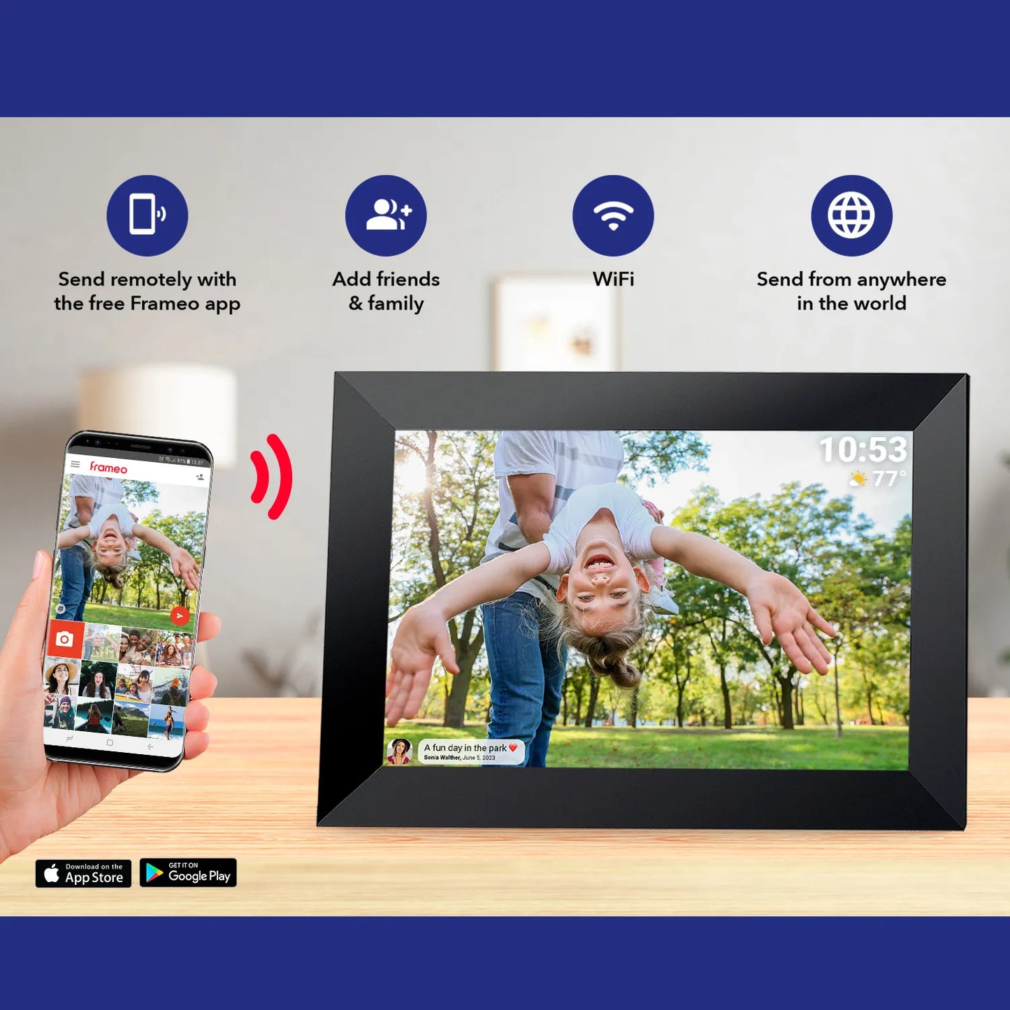 Praktica 10" WiFi Digital Photo Frame - Black