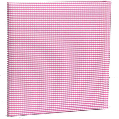 Baby Pink Gingham Slip-In Photo Album for 100 6x4 Inch Photos