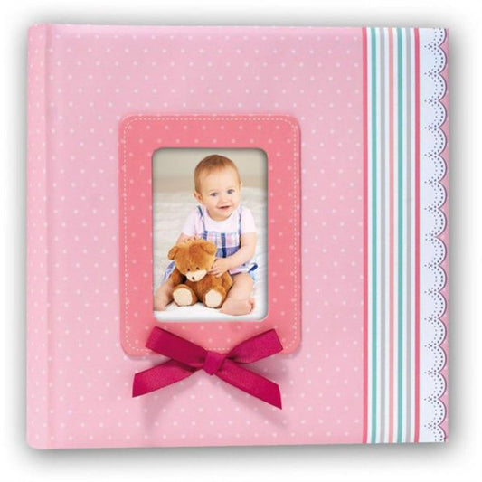 Pink Ribbon Baby Traditional Photo Album - 60 Sides
