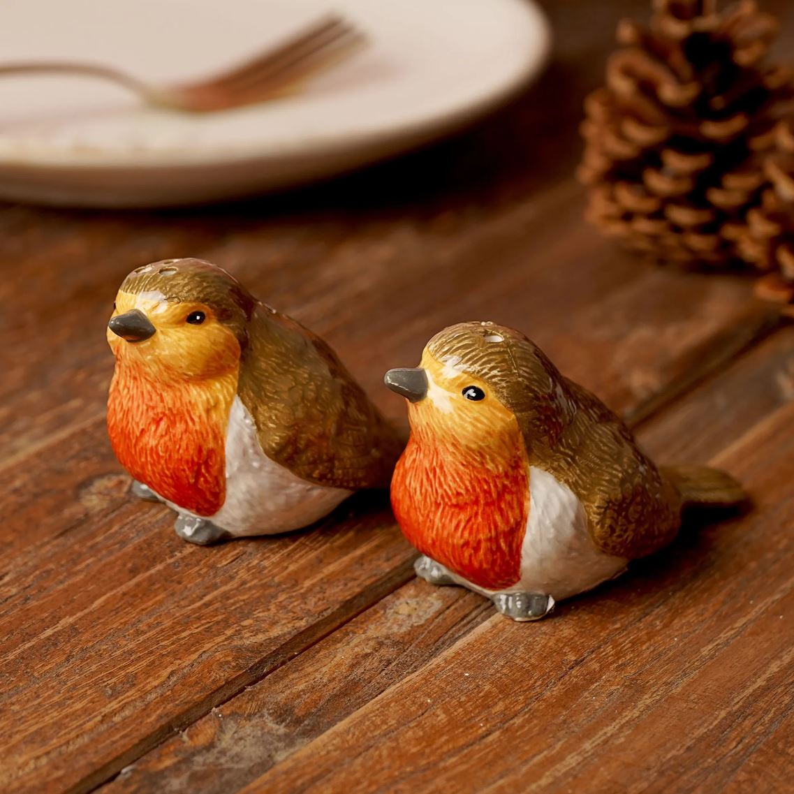 Country Living Robin Salt & Pepper Pots – Ceramic Bird Shakers for Kitchen & Table