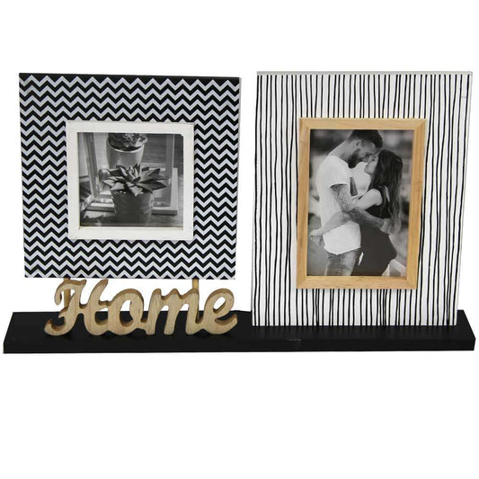 ZEP Rene "Home" Wood Multi Photo Frame - Black/White