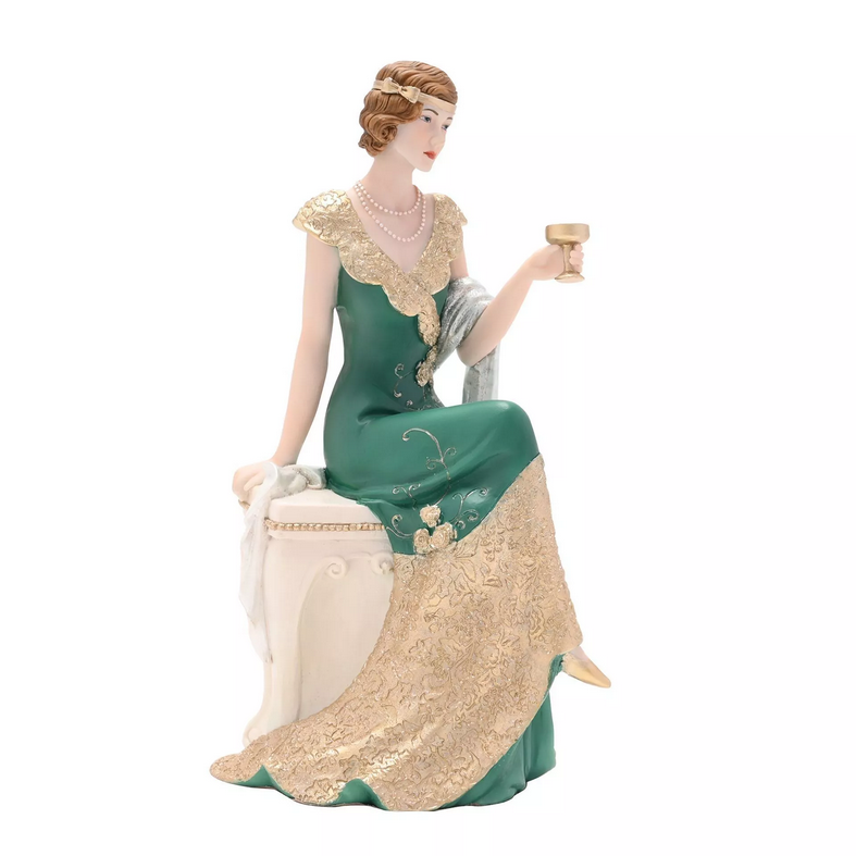 Broadway Belles "Jacqueline" Lady Figurine, Emerald Elegance