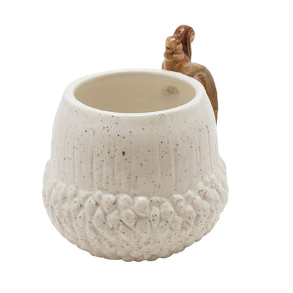 Country Living Squirrel Mug – Textured Ceramic Wildlife Mug with Squirrel on the Handle