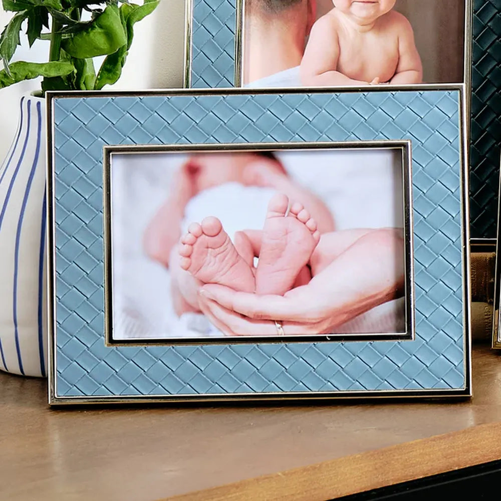 Kenro Toulon Style 6x4 Frame with Blue Leather Inlay