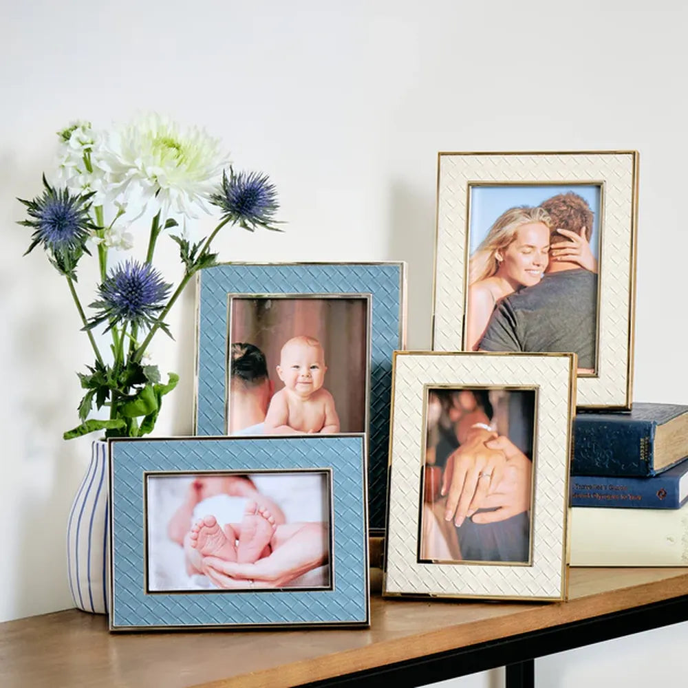 Kenro Toulon Style 6x4 Frame with Blue Leather Inlay