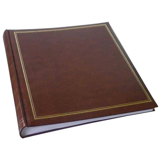 Classic Large Brown Traditional Photo Album - 100 Sides