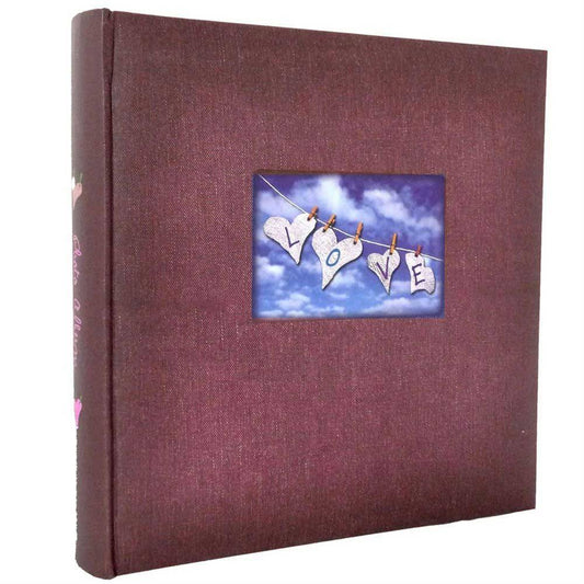 Love Red Traditional Photo Album - 100 Sides - Overall Size 12x11.5"