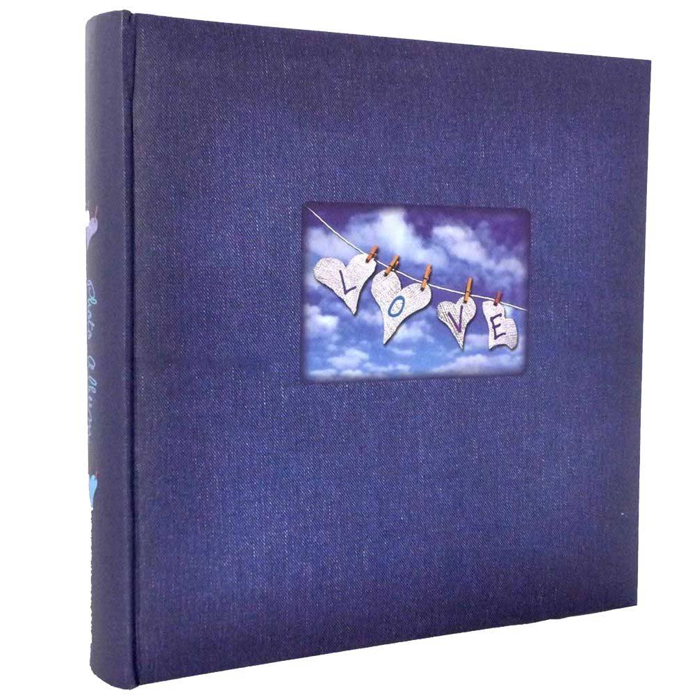 Love Blue Traditional Photo Album - 100 Sides - Overall Size 12x11.5"