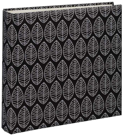 Black Leaf Traditional Photo Album - 100 White Pages - 11.75x11.5 Inch