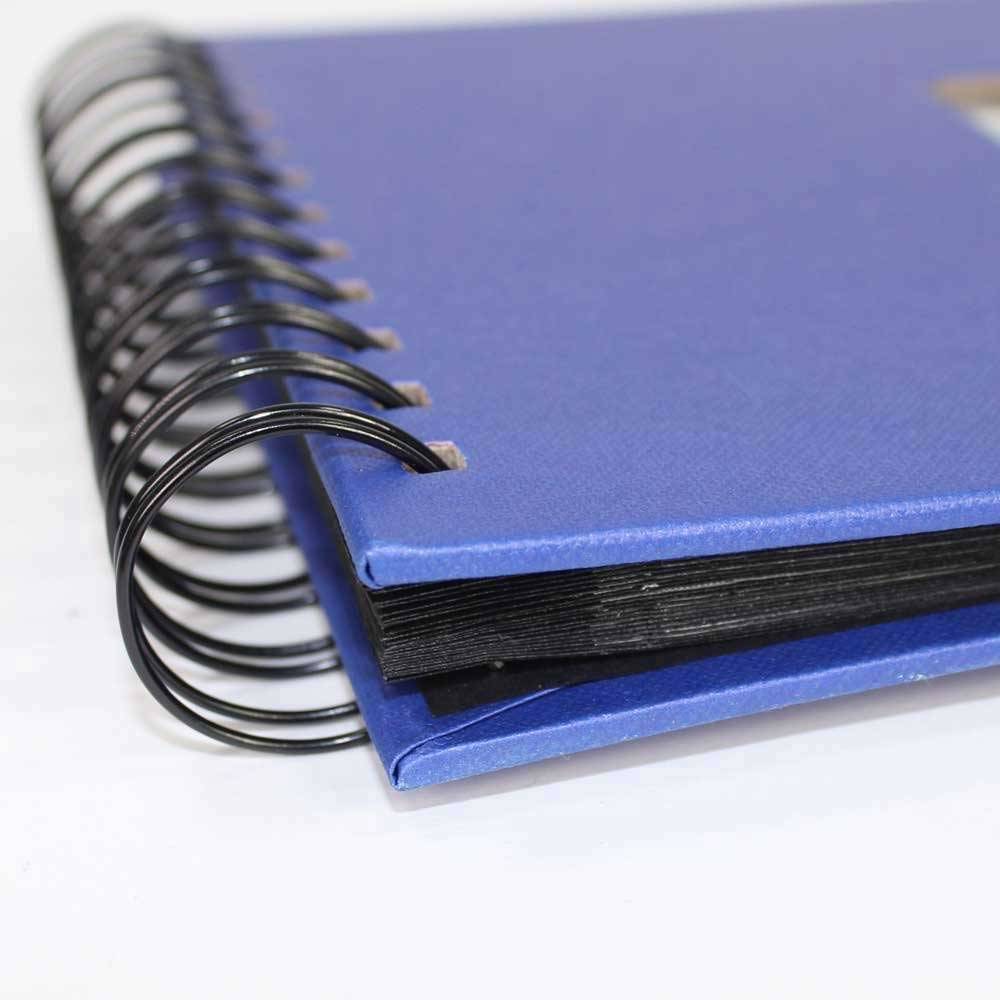 Blue Spiral Traditional Photo Album - 25 Black Pages - 10.5x9.25 Inches Overall