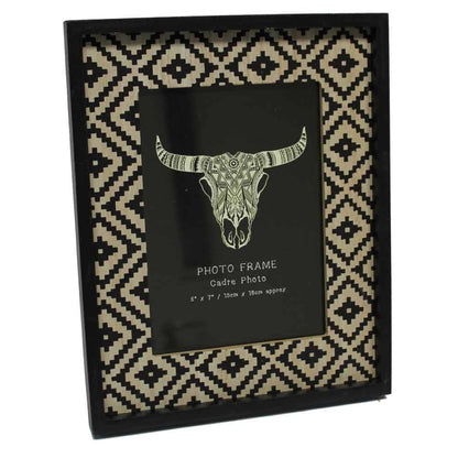 Black Aztec Geometric 7x5 Photo Frame