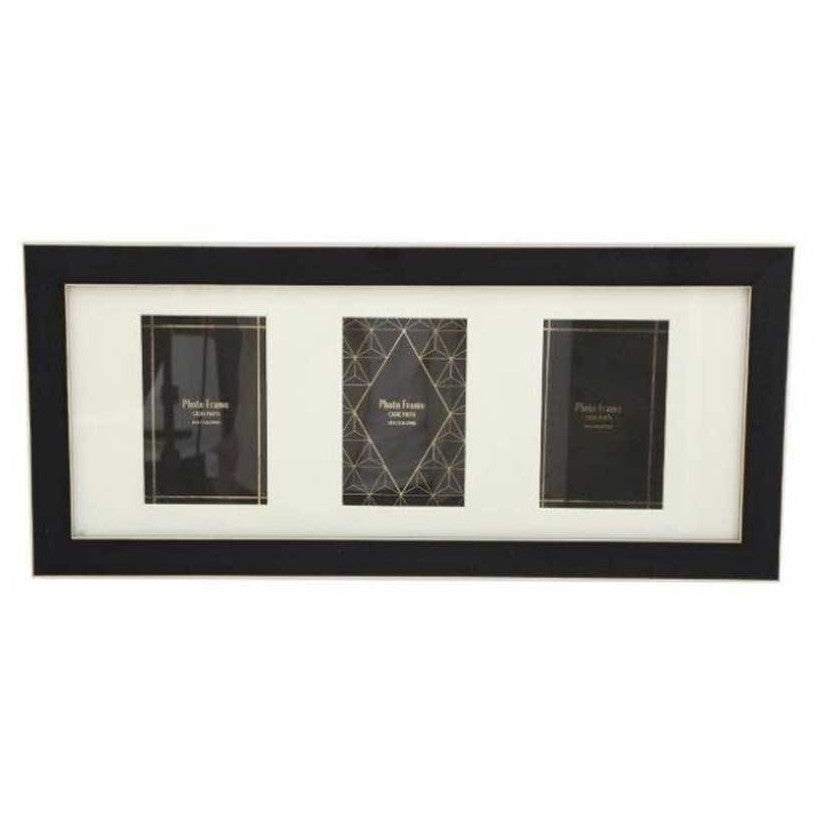 Black & Gold Multi Photo Frame - For 3 6x4 Photos