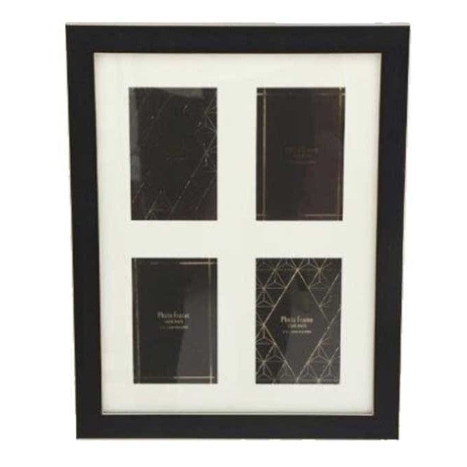 Black & Gold Multi Photo Frame - For 4 6x4 Photos