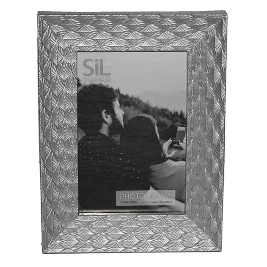 Leaf Effect Silver Photo Frame - 6x4