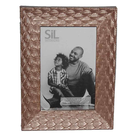 Leaf Effect Rose Gold 6x4 Photo Frame