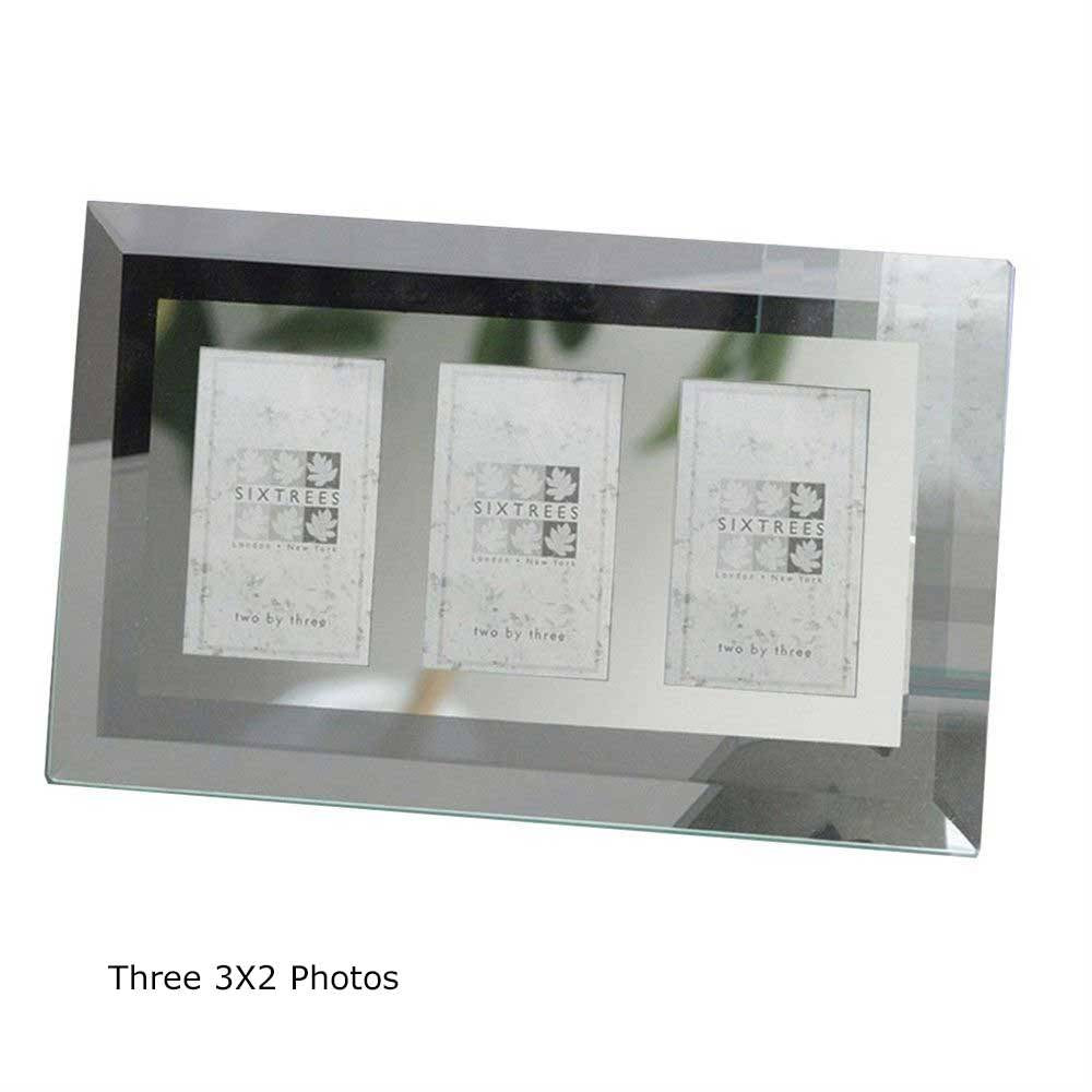 Sixtrees Stanbridge Triple Flat Bevelled Glass 3x2 Photo Frame