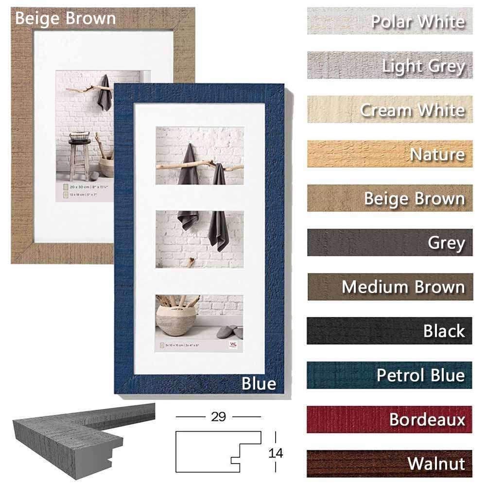 Walther Home Wooden Picture Frame - 11.75x9.5 inch - (Insert 8x6 inch) Grey