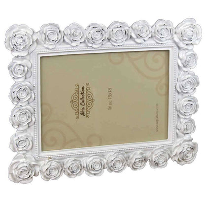 ZEP White Floral 5x7 Inch Photo Frame