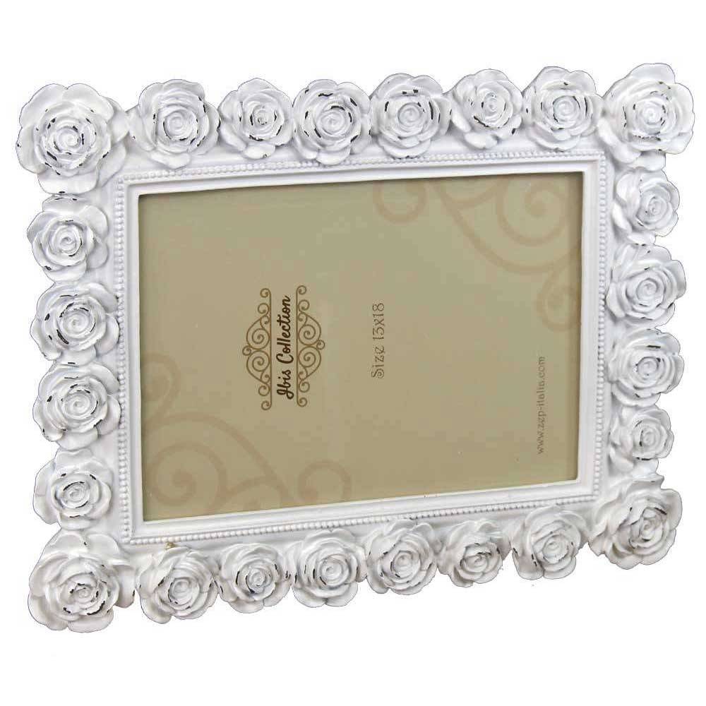 ZEP White Floral 6x8 Inch Photo Frame