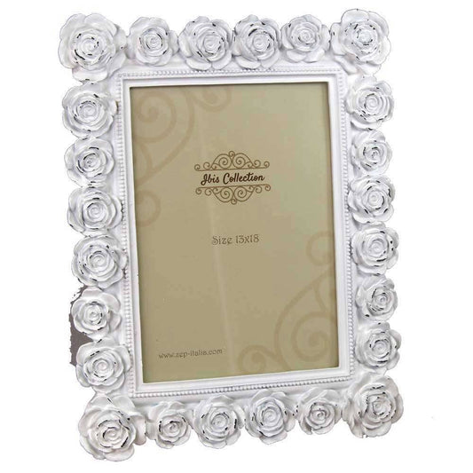 ZEP White Floral 5x7 Inch Photo Frame