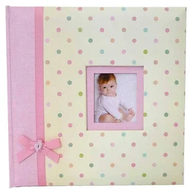Kara Baby Girl Pink Traditional Photo Album - 60 Sides 13x13"