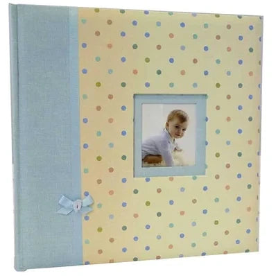 Kara Baby Boy Blue Traditional Photo Album - 60 Sides 13x13"