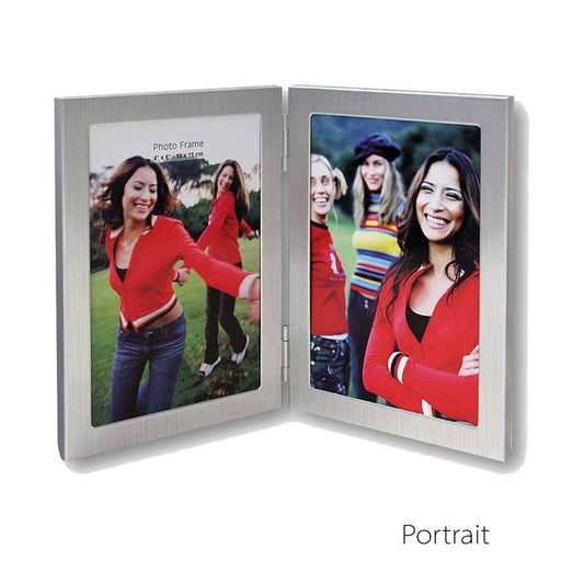 Nick Silver Double 6x4 Portrait Photo Frame