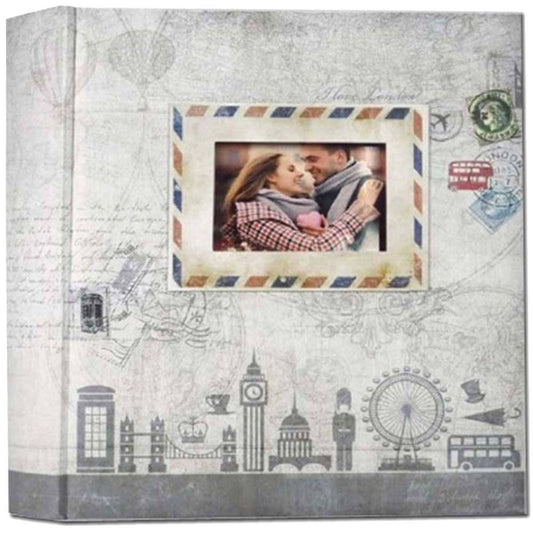 Ulisse Grey 7.5x5 Slip In Photo Album - 200 Photos